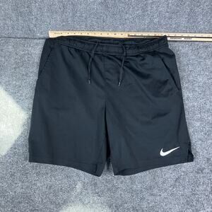 Nike Dri-Fit Shorts Mens Size L Black Stretch Athletic Training Gym Drawstring